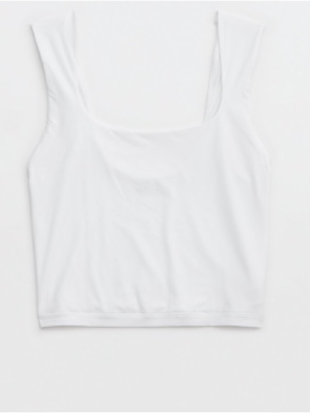 aerie Smoothez White Square Neck Crop Tank